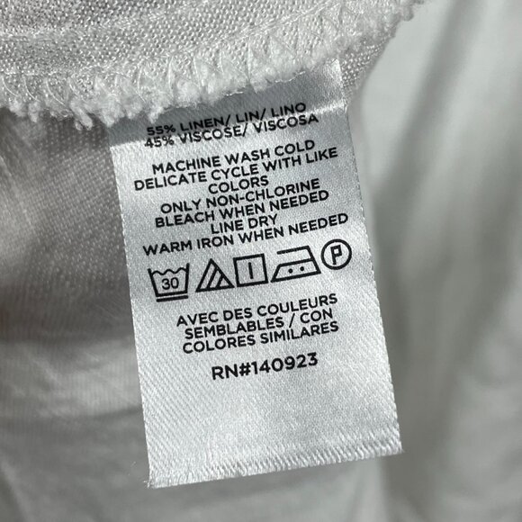 NEW Loft Dress Womens 4 white linen fit flare preppy casual classic summer - Picture 6 of 9